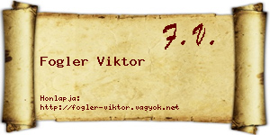 Fogler Viktor névjegykártya