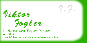 viktor fogler business card